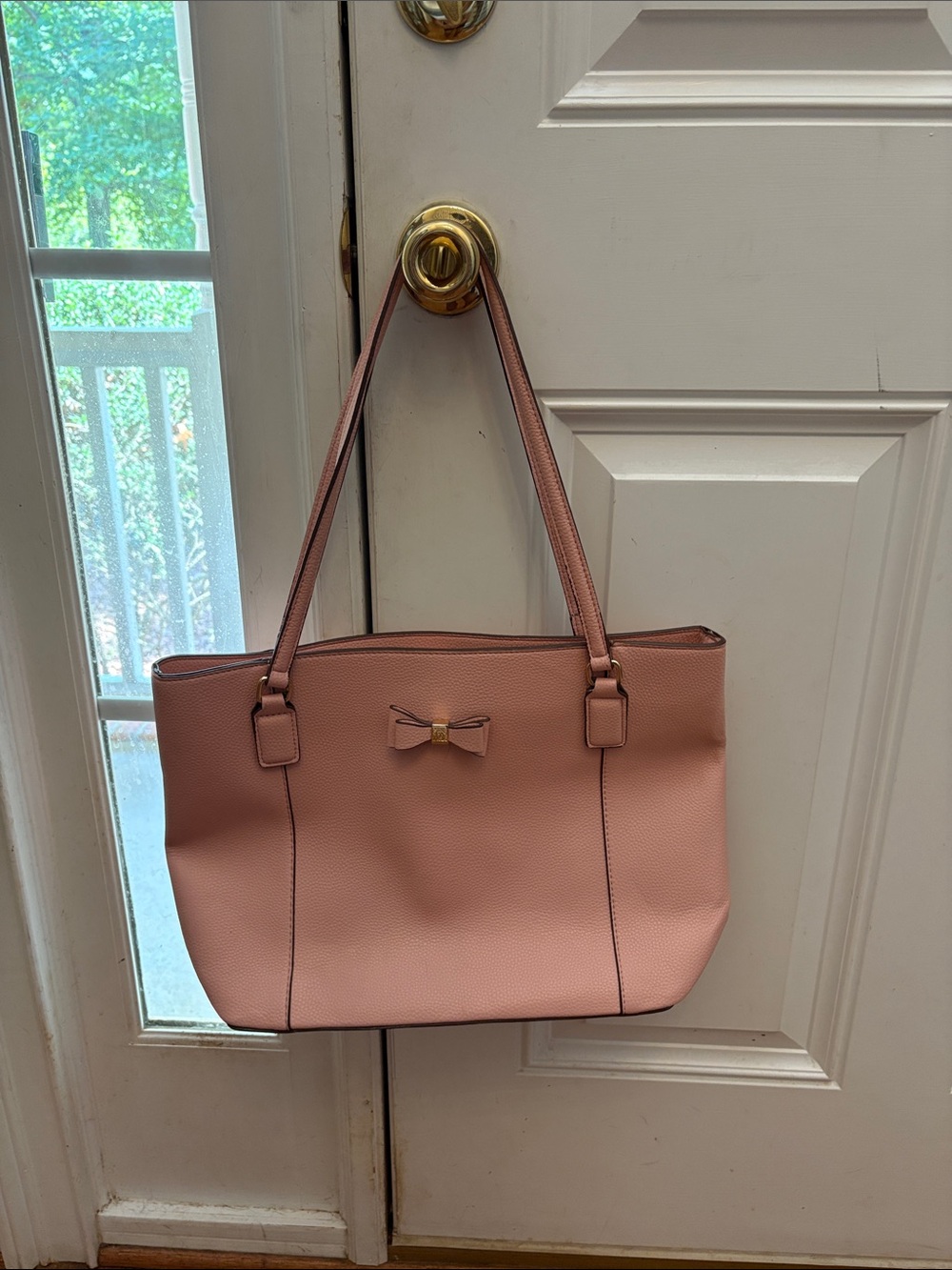 Anne Klein Blush Pink Bow-Accent Tote